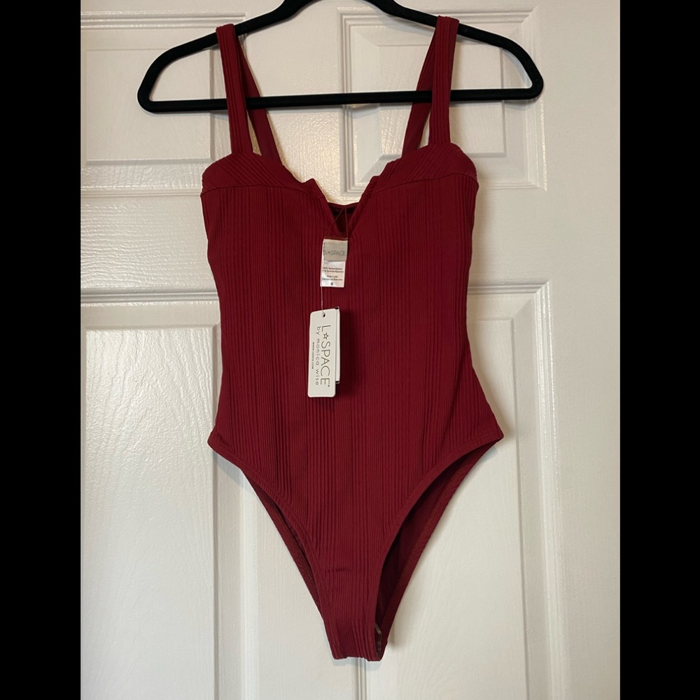 NWT LSPACE Pointelle Rib Cha Cha One Pcs Swimsuit